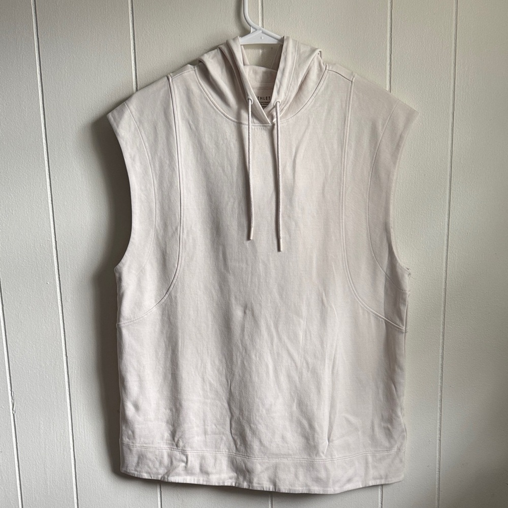 Athleta Cream Sundown Sleeveless Hoodie Sz S